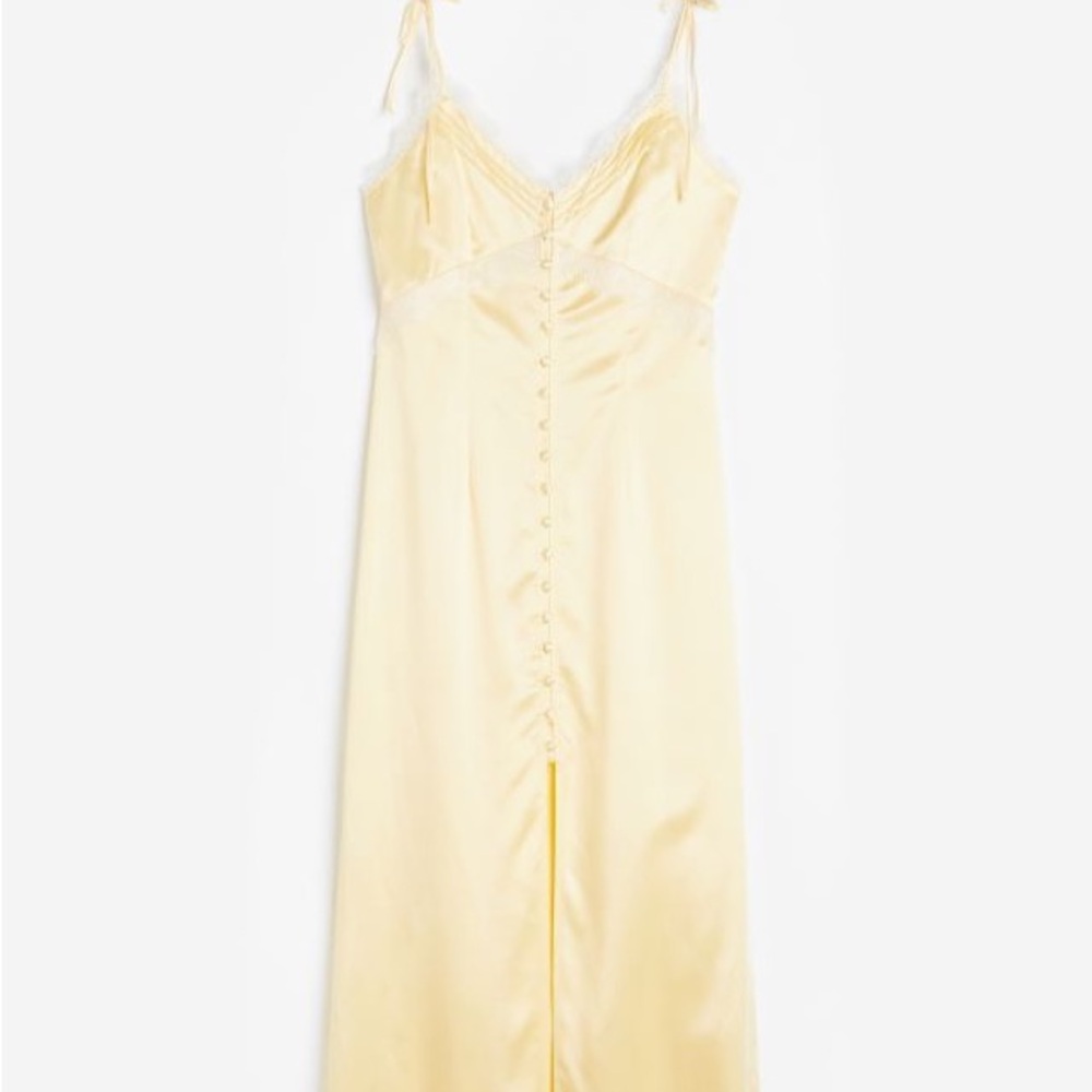 H&M lace trimmed satin slip dress, NWT